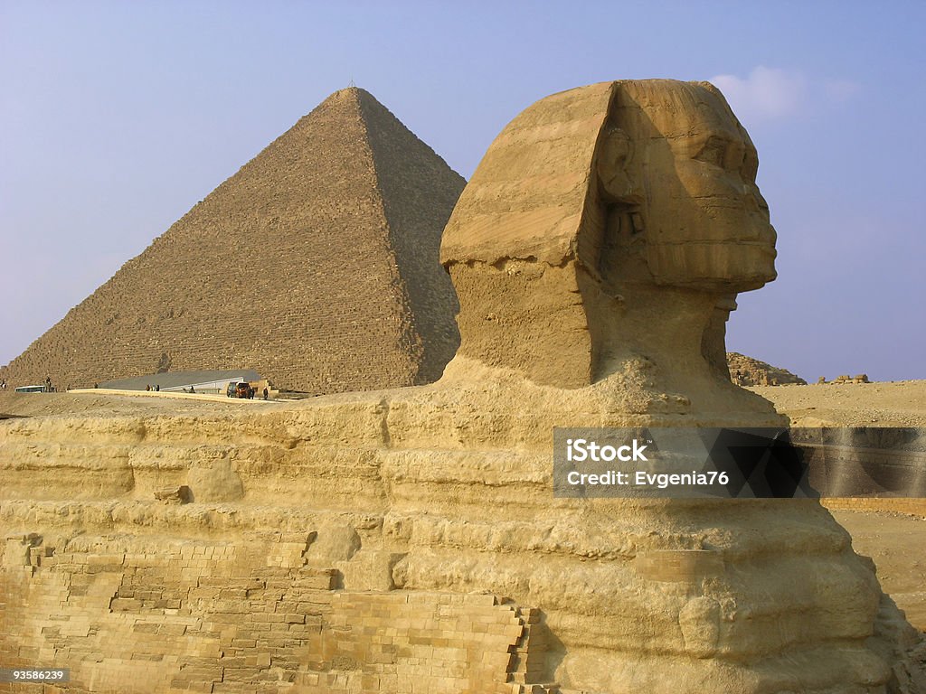 Sphinx und Pyramiden in Gizeh - Lizenzfrei Afrika Stock-Foto