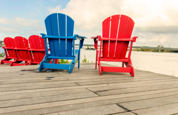 istock empty red chaise longue stand on the wooden floor 935906826