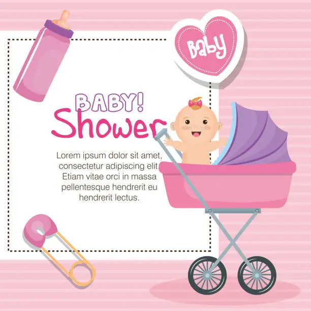 Vector illustration of Baby shower card