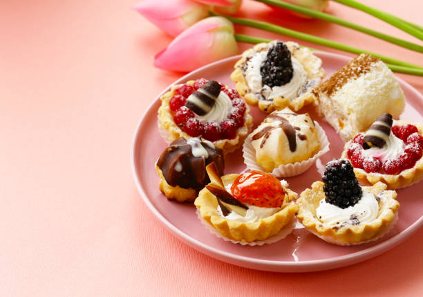 Mini dessert tarts sweet pastries for the holiday