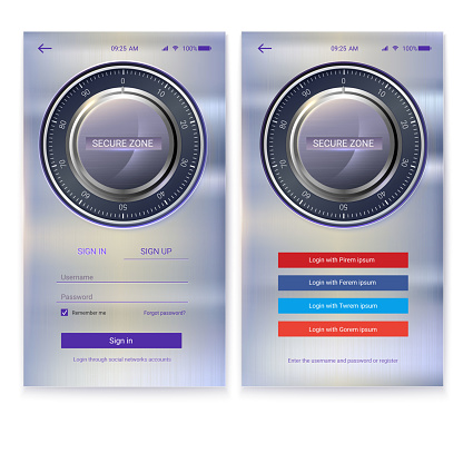 Secure Session Ui Design Security Application Ui Design On Metal Background Account ...