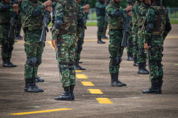 istock Soldiers in army Parade 935932696