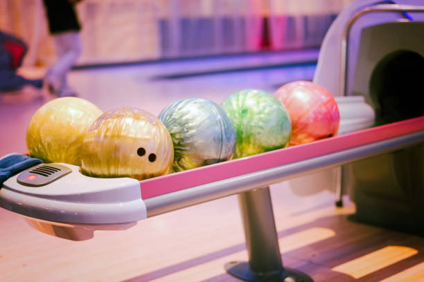 istock Bowling balls at bowling alley. 935942158