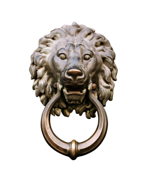 Lion head door knocker stock photo