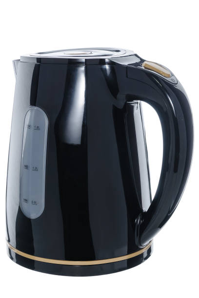 istock Black and beige color plastic isolated cordless electrical kettle on white background 935954410