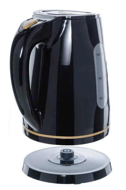 istock Black and beige color plastic isolated cordless electrical kettle on white background 935954416