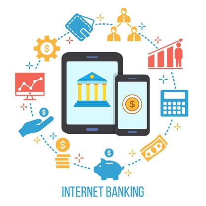 Vetores de Internet Banking Transferência De Dinheiro Conceito De Transação Financeira e mais imagens de Banco - Edifício financeiro - iStock