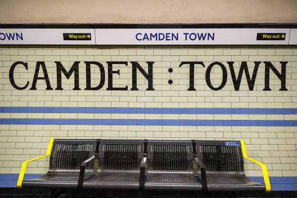 Sign for Camden Town underground station Sign for Camden Town underground station in London camden market stock pictures, royalty-free photos & images