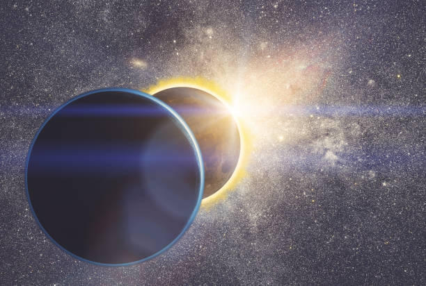 istock Eclipse of the Sun. 3D render / illustration - my astronomy work. 935970122