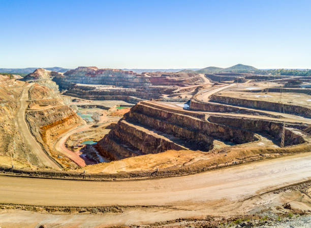 istock Aerial view of huge, open pit mine 935973884