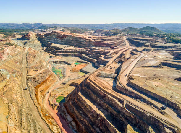 istock Aerial view of huge, open pit mine 935973982