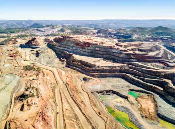 istock Aerial view of huge, open pit mine 935973996