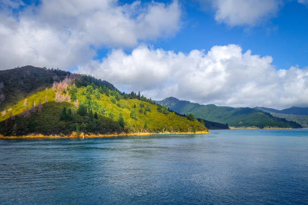 マールバラ音、ニュージーランド - queen charlotte sound ストックフォトと画像