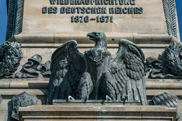 Berlin, Germany - January 6, 2015: German Eagle from the 1930s on the main building of the Tempelhof Airport in Berlin, Germany.