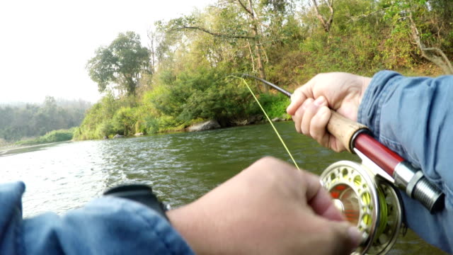 POV Fly fishing in Mae Ngao river, Thailand.