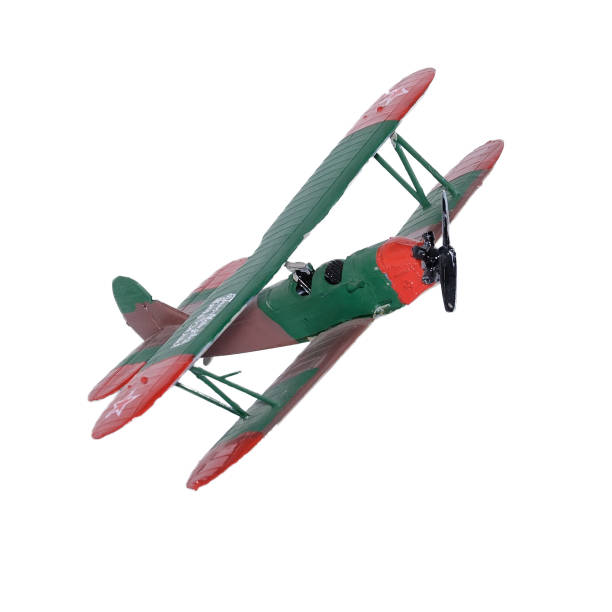 istock Green plastic biplane isolated on the white background 935979290
