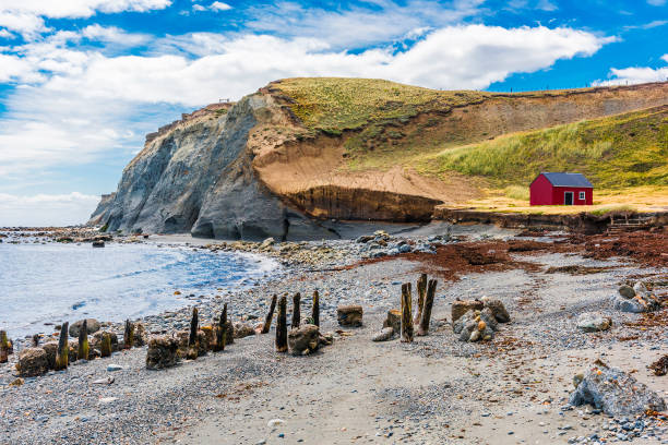 Fisherman's cottage near the coast in Tierra del Fuego Red fisherman's cottage near the coast in the small village Cameron. Tierra del Fuego, Chile cameron montana stock pictures, royalty-free photos & images