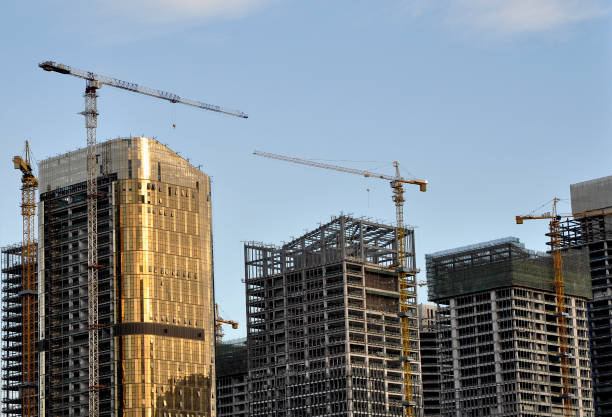 istock construction phase of the complex high-rise buildings.China.Yiwu. 935992994