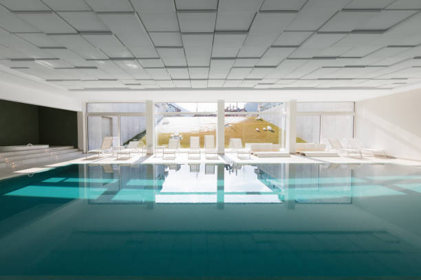 istock Covered swimming pool in a private residence 935998258