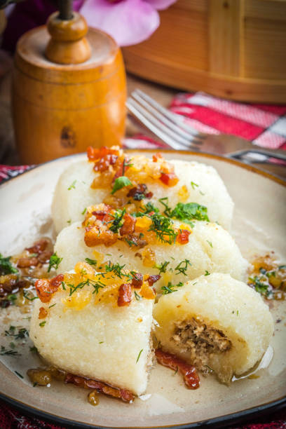 istock Potato dumplings stuffed with minced meat. 936001554