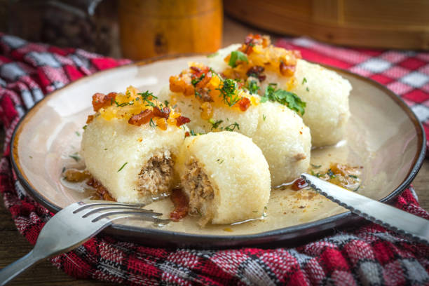 istock Potato dumplings stuffed with minced meat. 936001684