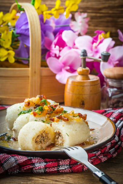 istock Potato dumplings stuffed with minced meat. 936003858