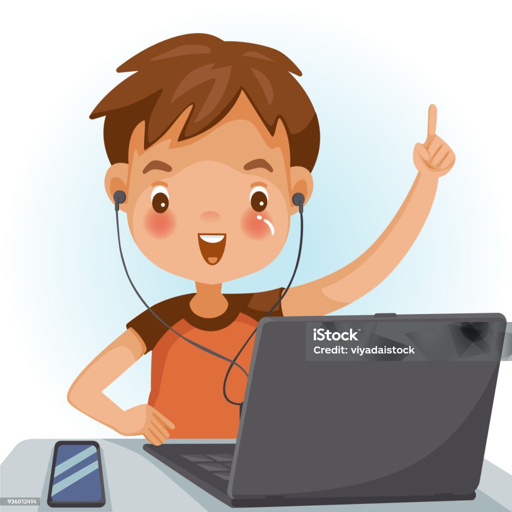 Children Computer Stock Illustration - Download Image Now - Student, Child,  Computer - iStock