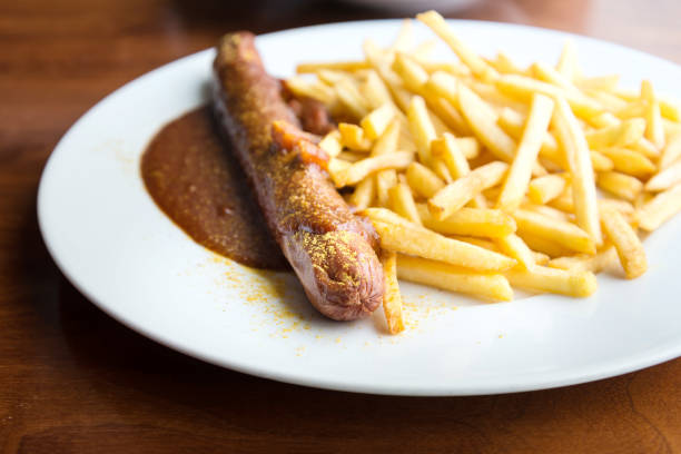 istock Tasty german sausage served with sauce 936015552