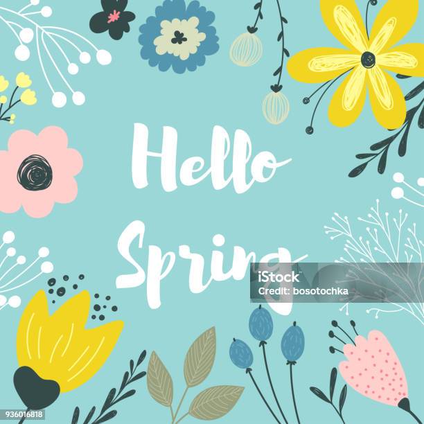 Spring Border Vector Boy Vector Spring Border Stock Illustration - Download Image Now - Abstract ...