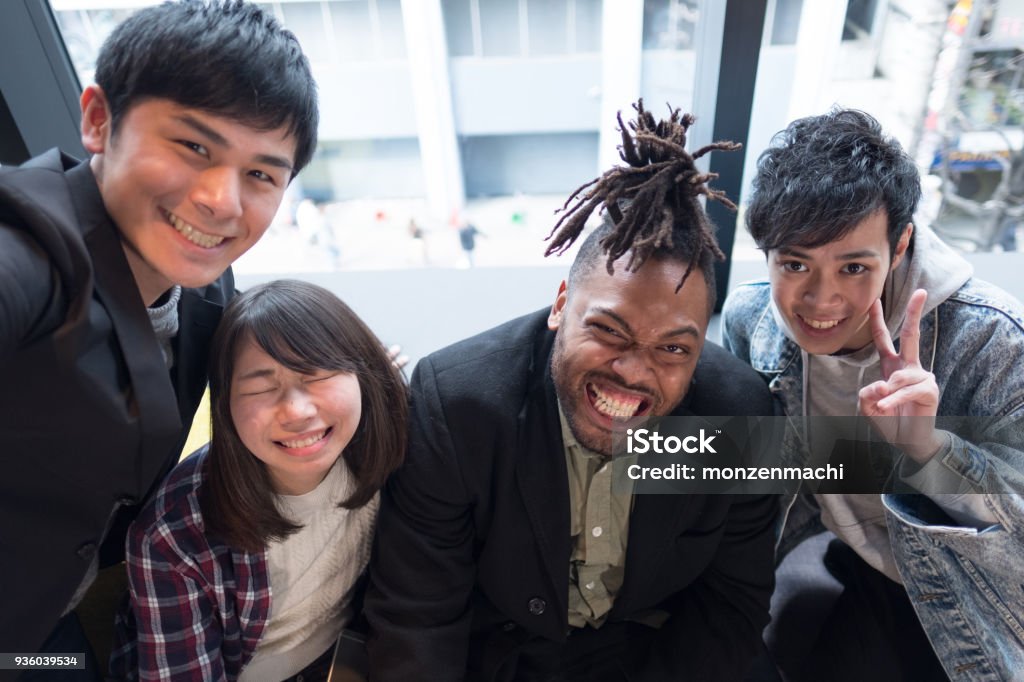 Selfie Of Japanese African American Mixed Race Stock Photo - Download Image Now - iStock
