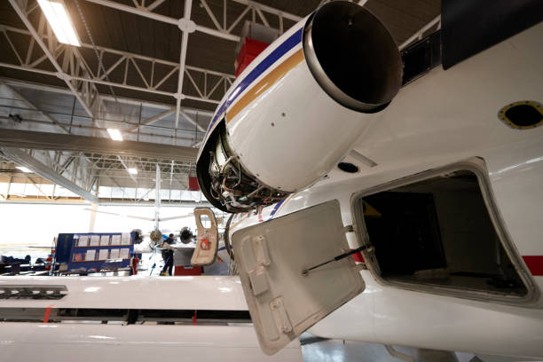 istock Aircraft in the hangar 936041666