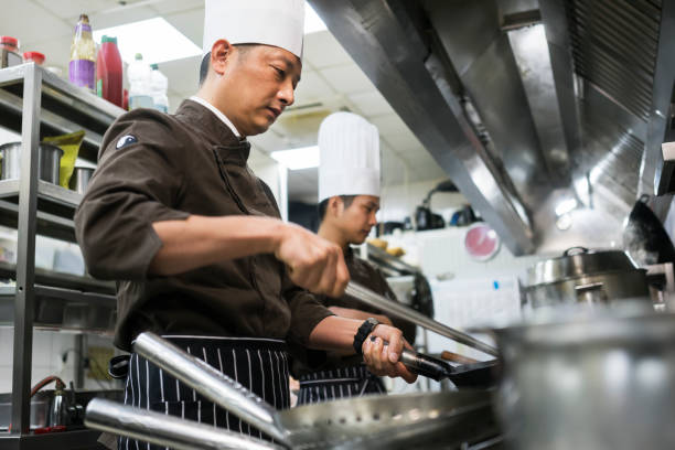Cooking in Chinese restaurant