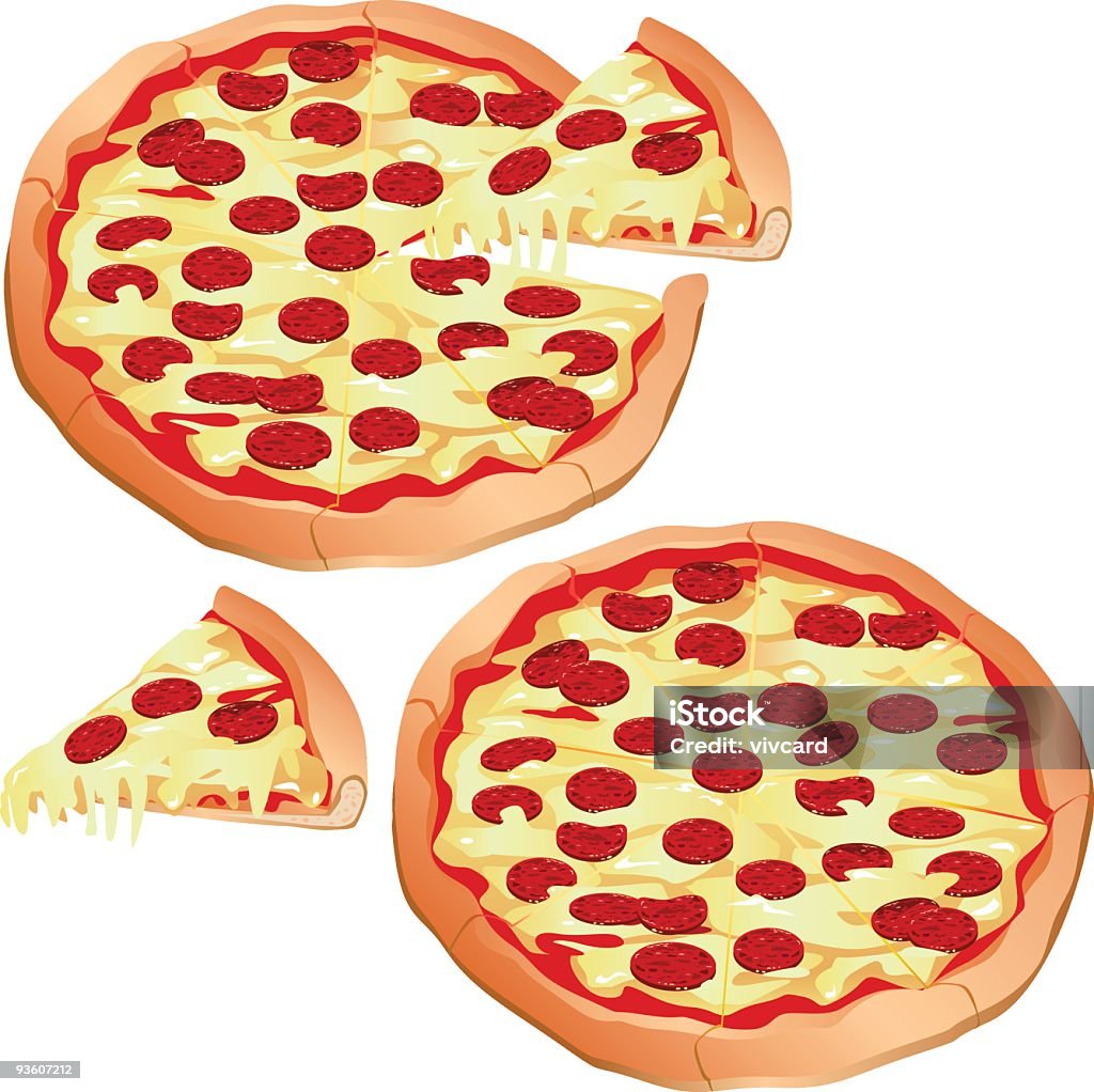 Pizza de Pepperoni - Vetor de Pizza royalty-free