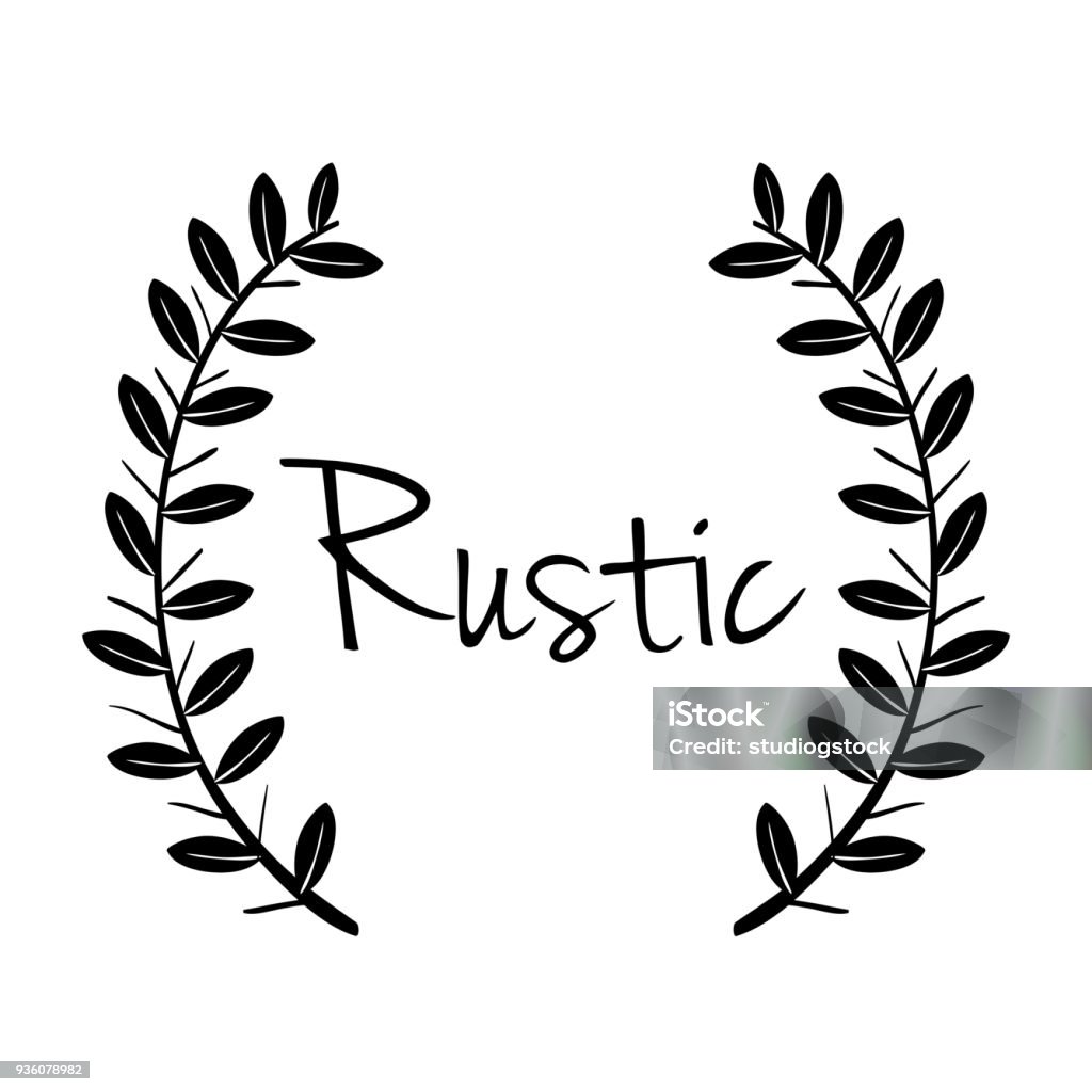 Rustic One Line Sign Image Rustic Sign With Leaves Stock Illustration - Download Image Now - Art ...