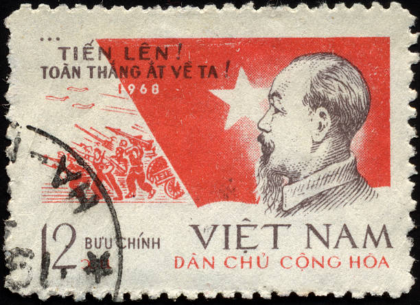 Ho Chi Minh vintage postage stamp  guerrilla warfare photos stock pictures, royalty-free photos & images