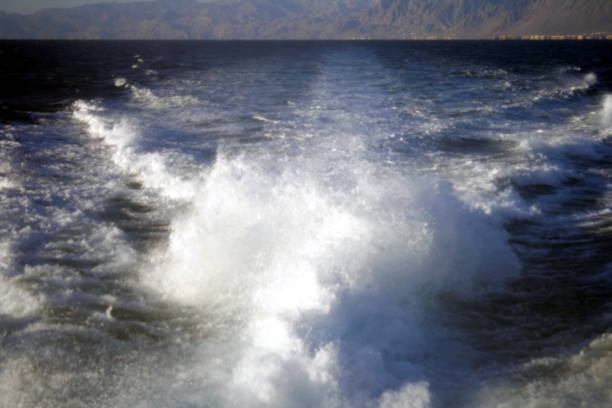 istock splashes of waves from the motor 936092356