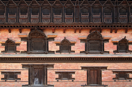 View of the old district of the Bhaktapur city in Nepal