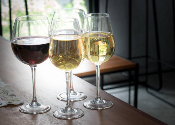 istock Wine glass on the table In the dining room 936092686