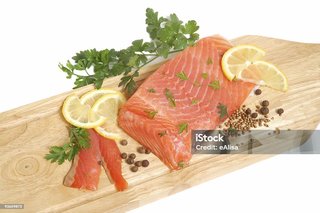 Filete de salmón fresco - Foto de stock de Alimento libre de derechos