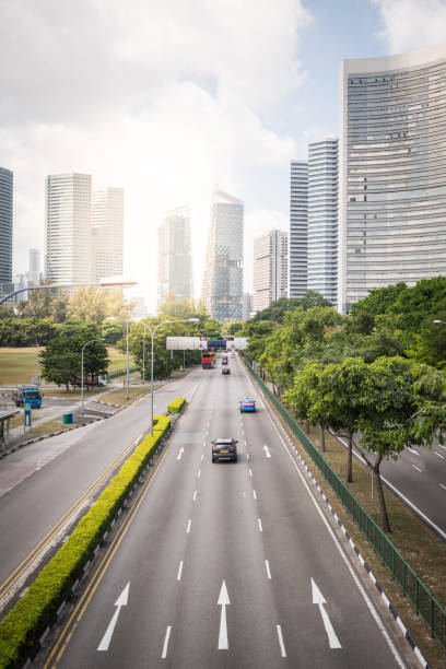 istock Street into downtown, Singapore 936098962