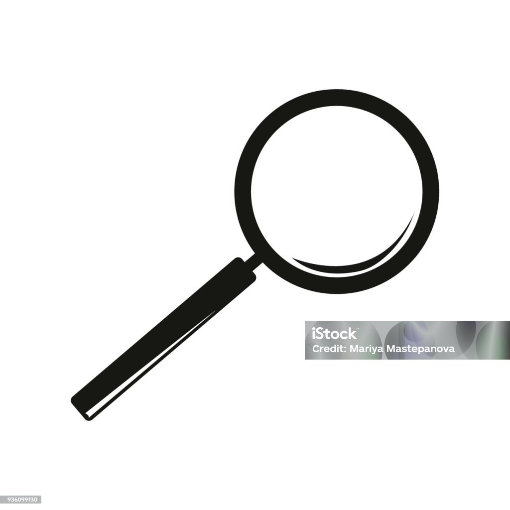 Biểu Tượng Kính Lúp Thiết Kế Phẳng Màu Đen Hình minh họa Sẵn có ...