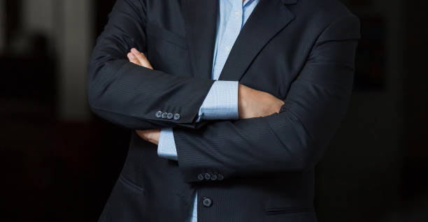 istock Close-up cropped Caucasian man hands and arms folded 936101476