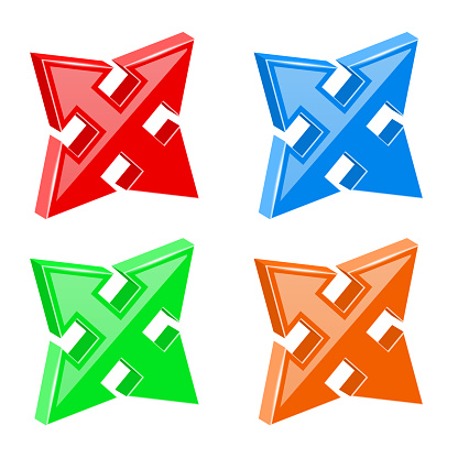Multiderectional Symbol Arrows Set Multi Directional Combo Arrows Stock Illustration - Download ...