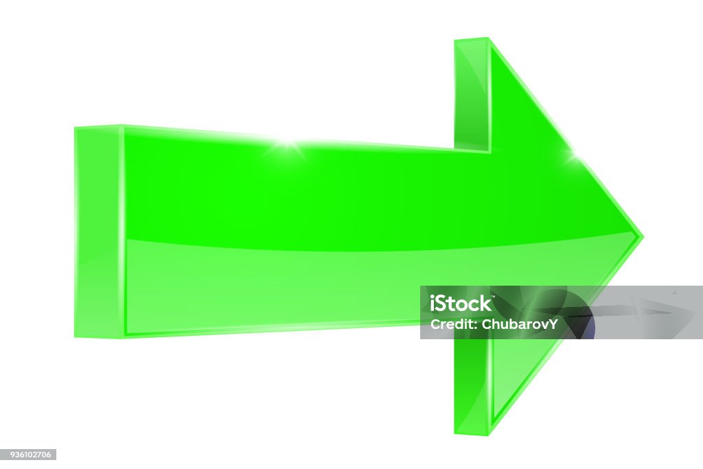 Arrow. Green web 3d icon Arrow. Green web 3d icon. Vector illustration isolated on white background Abstract stock vector