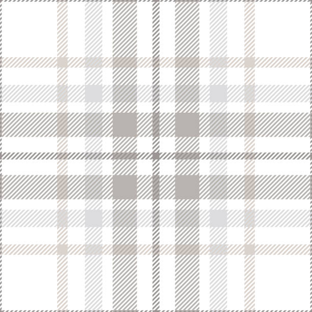 nahtlose tartan-karo-muster in pastell grau, staubig beige und weiß. - tartan plaid textured pattern stock-grafiken, -clipart, -cartoons und -symbole