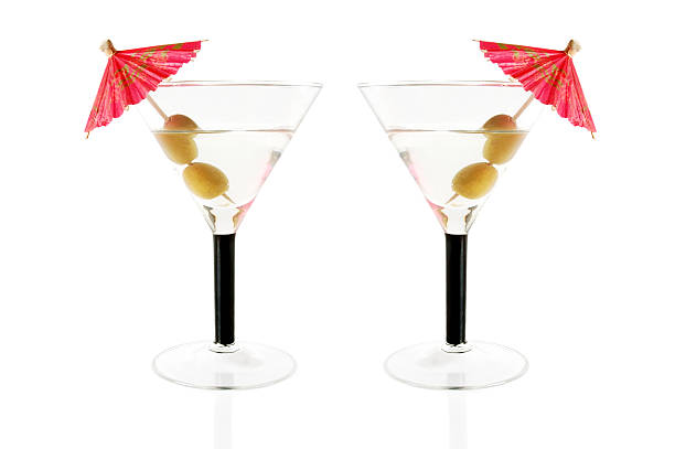 martini - umbrella two objects cocktail drink foto e immagini stock