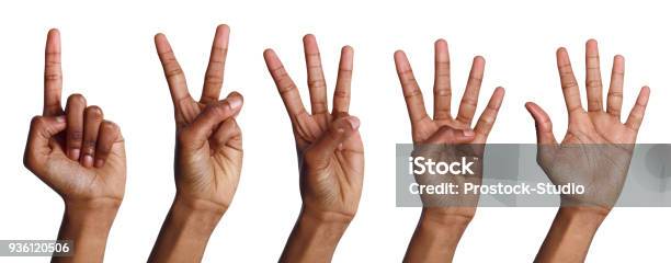 Collage Der Afrikanischamerikanischen Händen Zählen Stockfoto und mehr Bilder von Finger