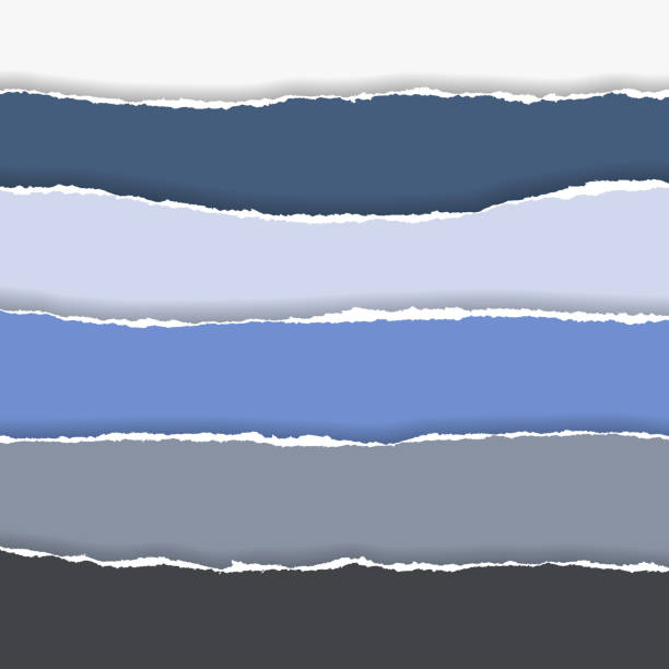 背景の影、孤立したベクターと紙の水平方向に色とりどりの引き裂かれたエッジ - brim点のイラスト素材／クリップアート素材／マンガ素材／アイコン素材