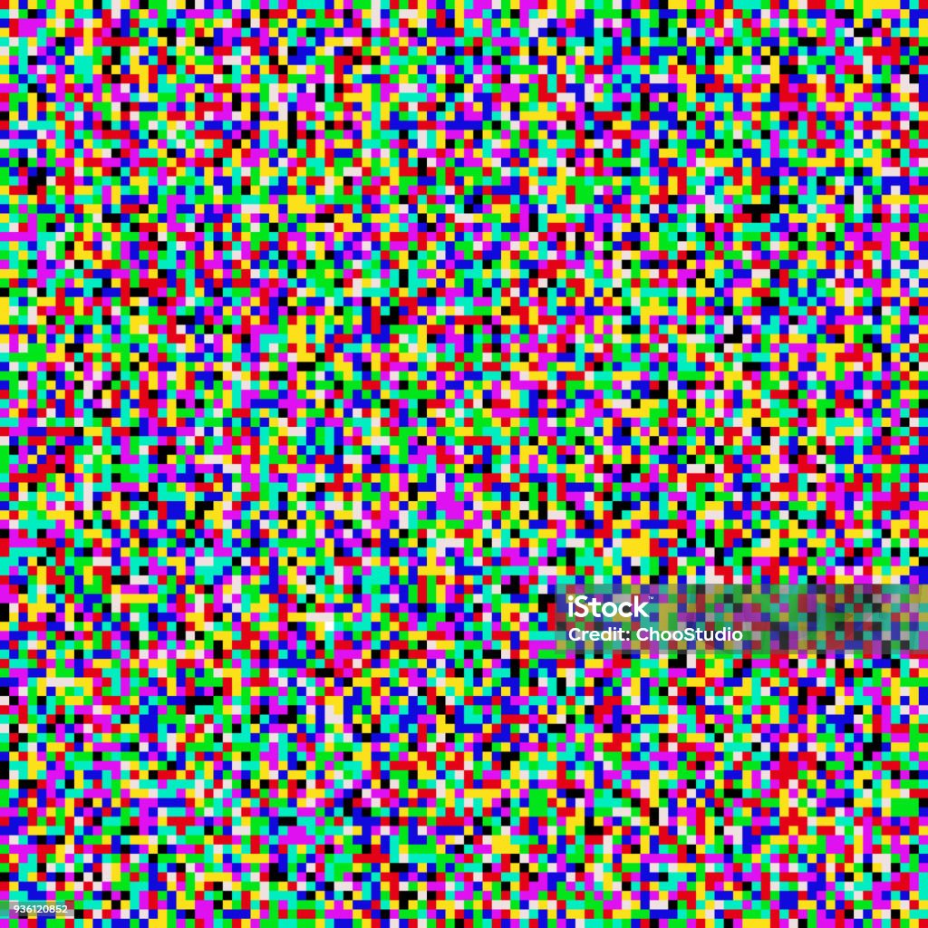 Vector VHS no signal Vector TV VHS noise flickering. Colored grainy tileable noise effect of no signal. Television Static stock vector