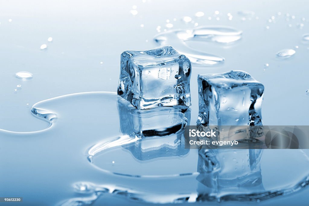 Blue ice cubes  Ice Cube Stock Photo